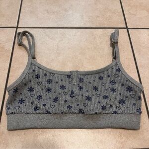 Frankie’s bikinis cozy‎ thermal knit waffle bralette- Snowflake print Ribbed XL